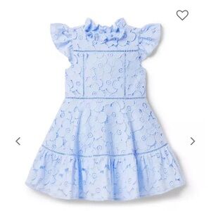 Janie and Jack Floral Lace Ruffle Dress, Unicorn Blue, Size 8